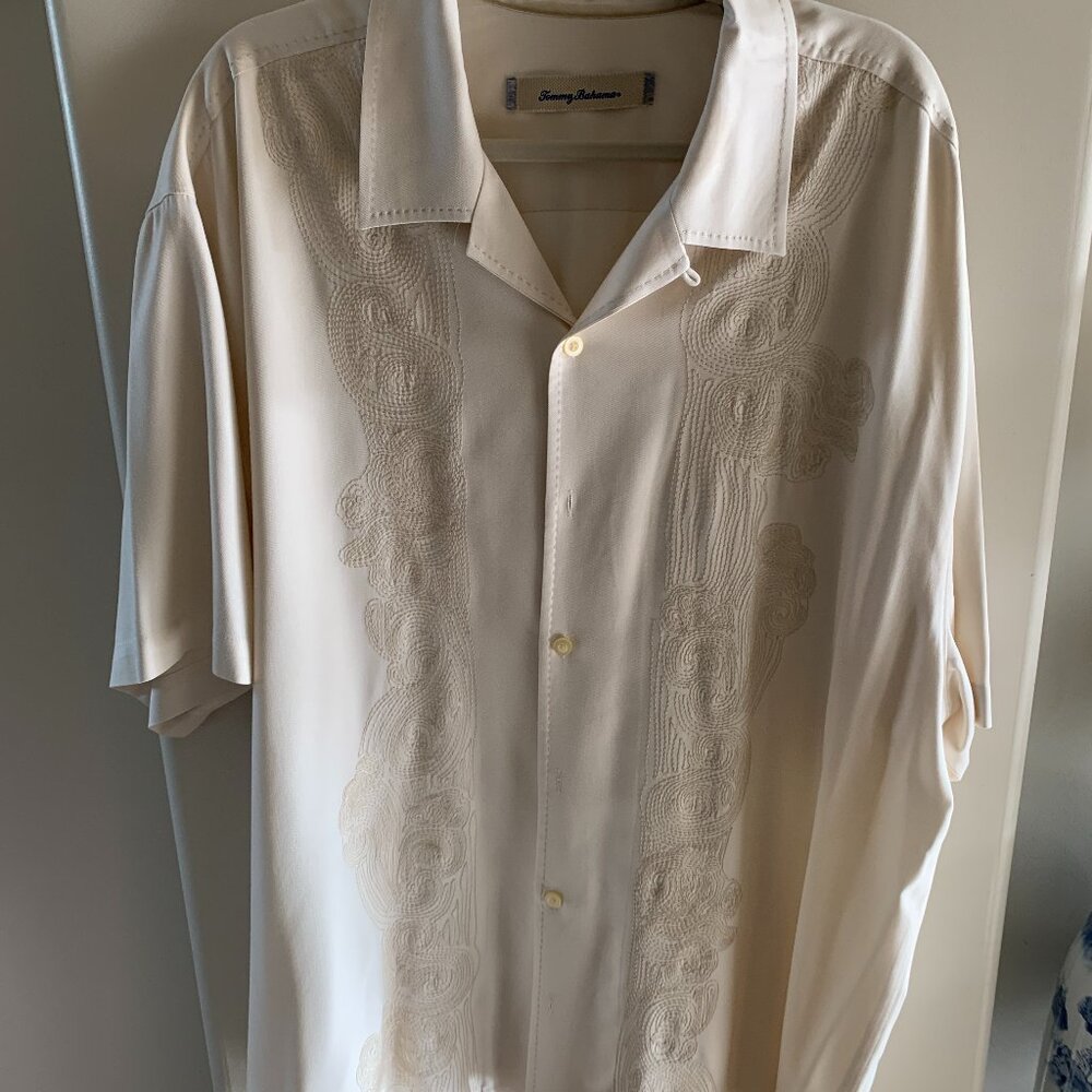 Tommy Bahama Silk Embroidered Camp Shirt